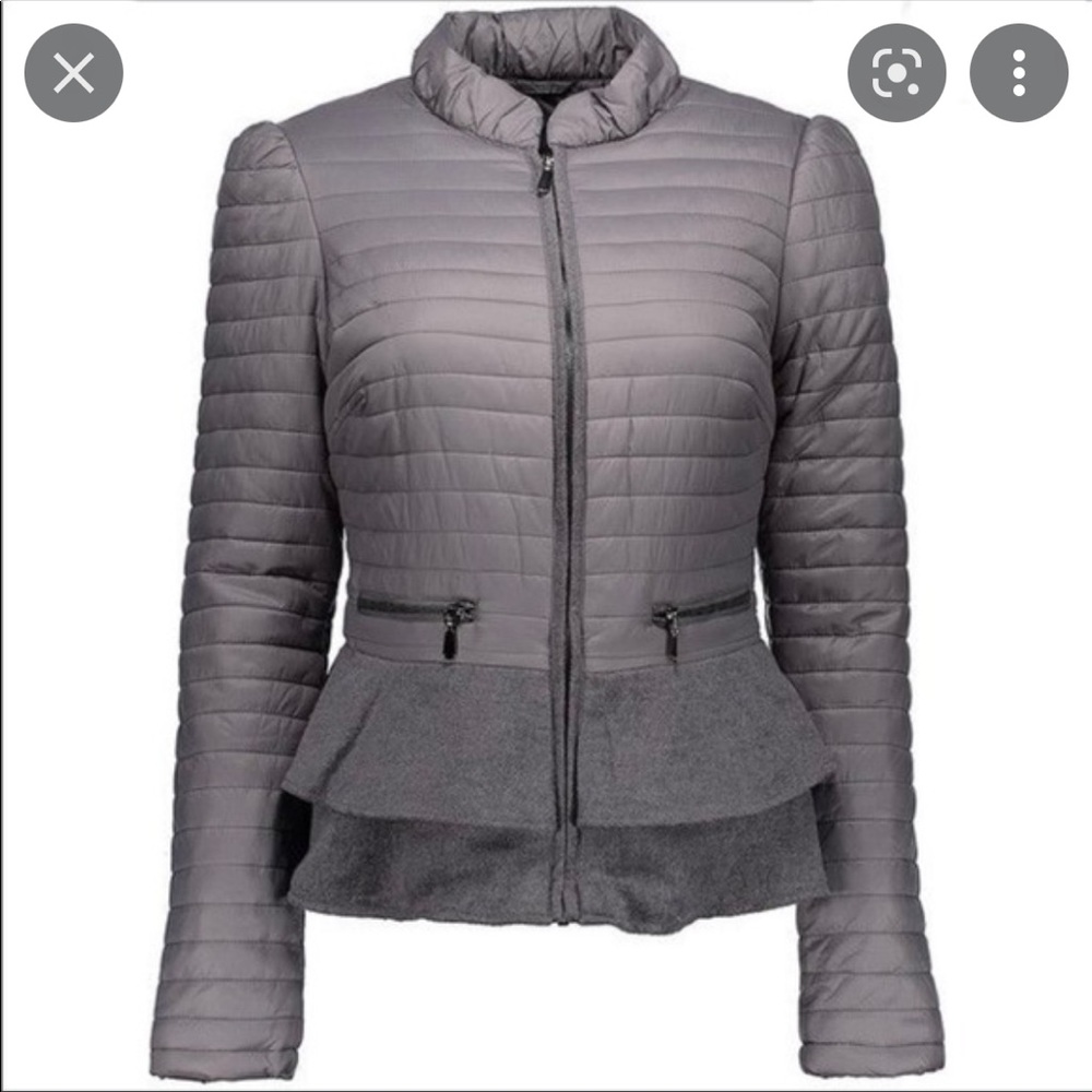 Blanc Noir peplum puffer jacket